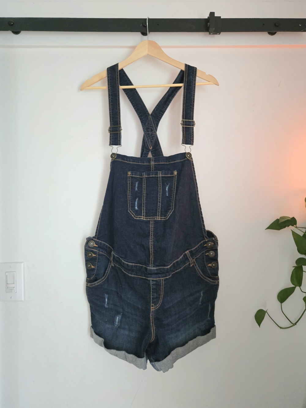 Maternity Indigo Blue Denim Shortalls